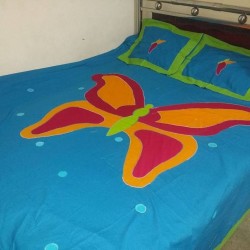 High quality hand made Applique bed sheet with 2 pillow cover