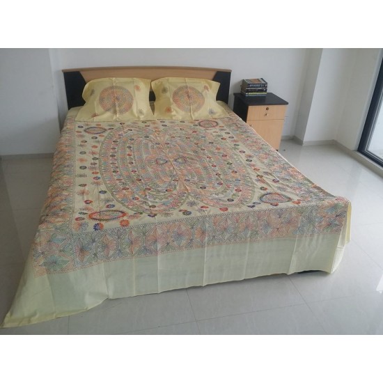 High quality Hand made nakshi bed sheet with 2 pillow cover
