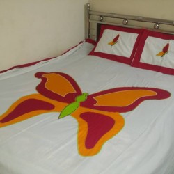 High quality hand made Applique bed sheet with 2 pillow cover
