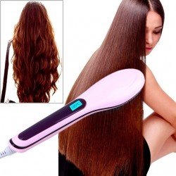 Electric Fast Hair Straightener Comb LCD Iron Brush Auto Hair Massager Tool New 