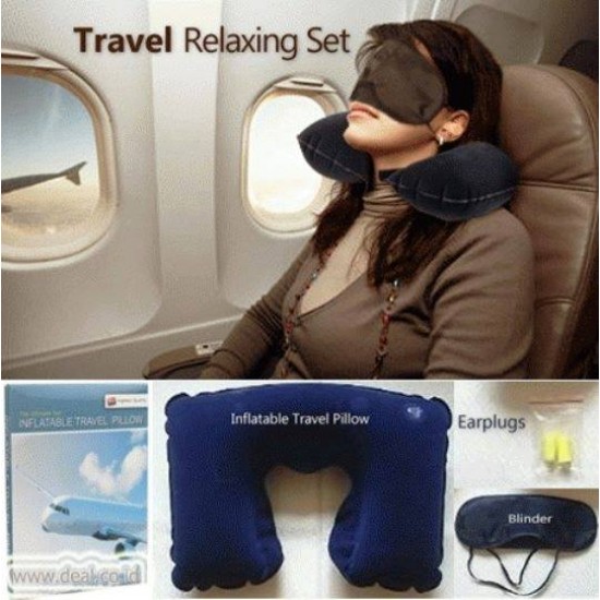 3 In 1 Travel Set Eye Cover Ear Plug Neck Pillow