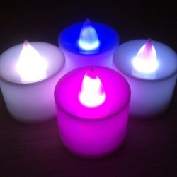 Colorful LED Smokeless Candles Shaped Small Flashing Night Light 