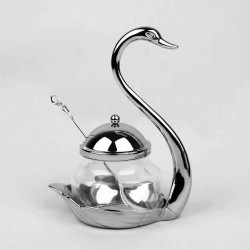 Silver Swan salt pot 