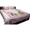 Embroidered Applique Bed Cover with two pillow cover