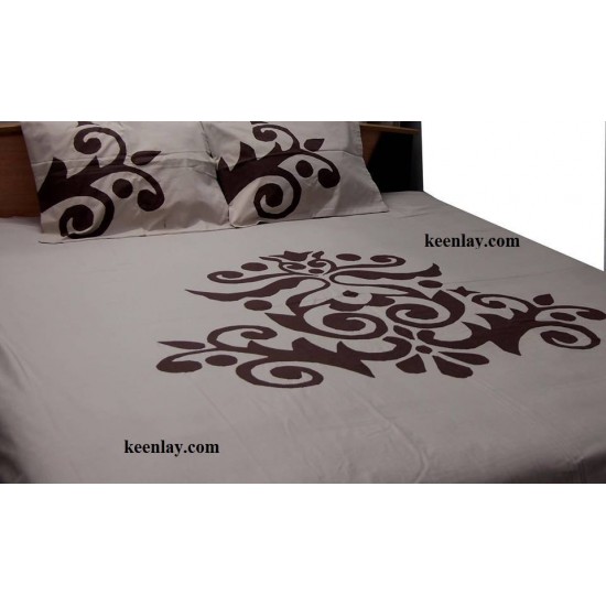 Cut work Applique bed cover with 2 pillow cover