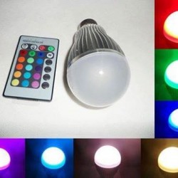 3W RGB LED LIGHT BULB WITH REMOTE CONTROL COLORS CHANGING E27 