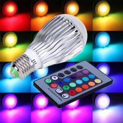 3W RGB LED LIGHT BULB WITH REMOTE CONTROL COLORS CHANGING E27 