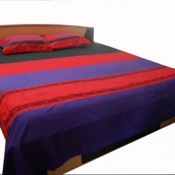 Embroidered Applique Bed Cover with two pillow cover