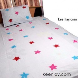 Applique Bed Cover with one pillow cover