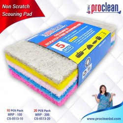 Proclean Scouring Pads Cleaning Scrub Sponge Non Scratch Scouring Pads Flexible Scouring Sponge Perfect For Kitchen Dishes Cleaning-Quick Dry Souring Pads 10 Pcs Pack_CS-0513