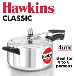 2.19 Kg Aluminium 4L Hawkins Classic Pressure Cooker, Capacity: 4 Litre