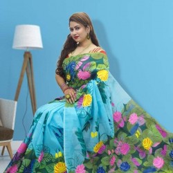 Half Silk Hand Paint saree