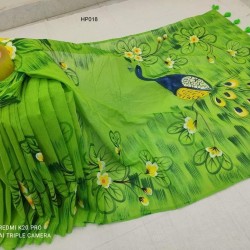 Half Silk Hand Paint saree