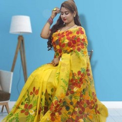 Half Silk Hand Paint saree