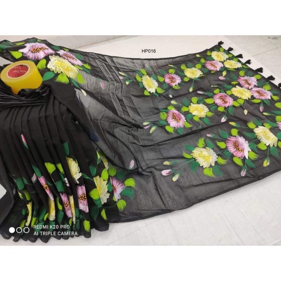 Half Silk Hand Paint saree