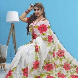 Half Silk Hand Paint saree