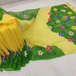 Half Silk Hand Paint saree