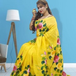 Half Silk Hand Paint saree