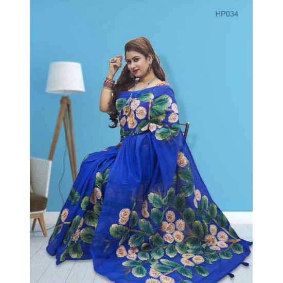 Half Silk Hand Paint saree