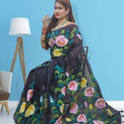 Half Silk Hand Paint saree