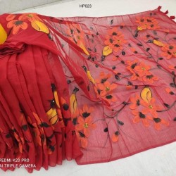 Half Silk Hand Paint saree