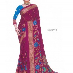 Digital print saree with Blouse piece