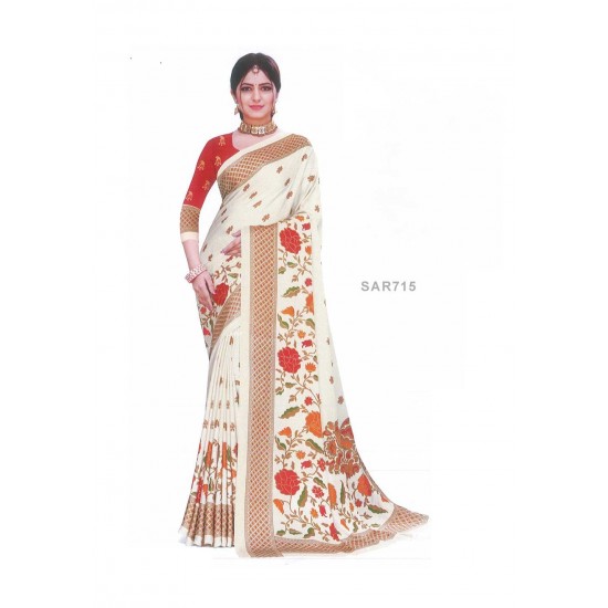 Digital print saree with Blouse piece