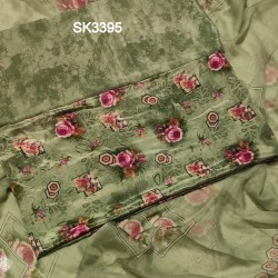Unstitched Indian Rishika silk three piece
