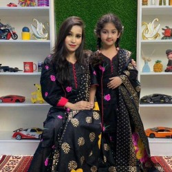 Mom and Baby Matching Screen print ready salwar kameez