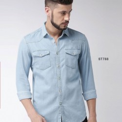 Denim Casual Long Sleeve Shirt