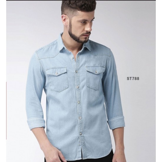 Denim Casual Long Sleeve Shirt