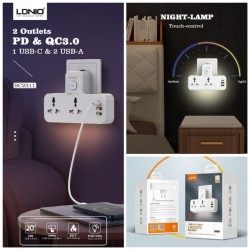 Product Name : LDNIO Power Strip 2 Port with 2 USB and 1 USB-C PD & QC3.0 EU (SC2311) – White