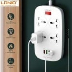 Product Name: LDNIO Power Strip 4 Port with 4 USB QC3.0 EU (SC4407Q) - Black/White.