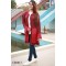 Women Black & Maroon Self Design Front Open Creative Design Sweater DM-518