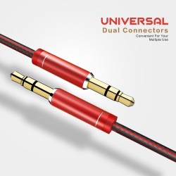 Product Name: LDNIO 3.5mm To 3.5mm Audio AUX Cable (LS-Y01) – Red.