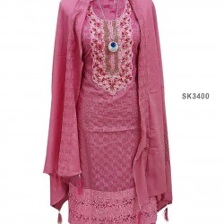 Heavy Embroidery and Stone Work Cotton Salwar Kameez