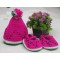 Crochet baby hat and shoe set