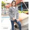 Women Black & Grey Front Open Short Cardigans ( Free Size ) DM-528