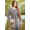 Women Black & Grey Self Design Front Open Creative Design Sweater DM-516