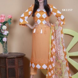 Unstitched Cotton Salwar Kameez