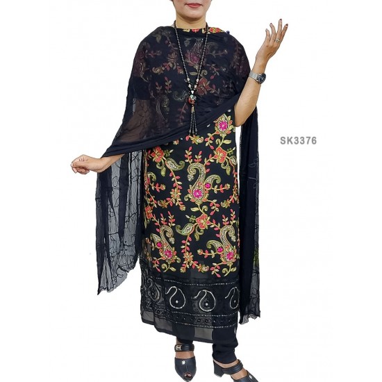Semi Stitched 4pcs High Quality Embroidery Salwar Kameez