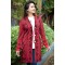 Women Black & Maroon Front Open Nungor Design Sweater DM-519