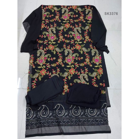 Semi Stitched 4pcs High Quality Embroidery Salwar Kameez