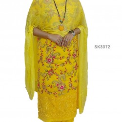 Semi Stitched 4pcs High Quality Embroidery Salwar Kameez
