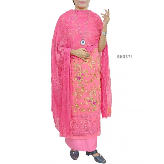 Semi Stitched 4pcs High Quality Embroidery Salwar Kameez