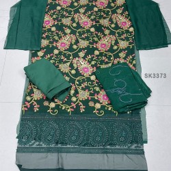 Semi Stitched 4pcs High Quality Embroidery Salwar Kameez