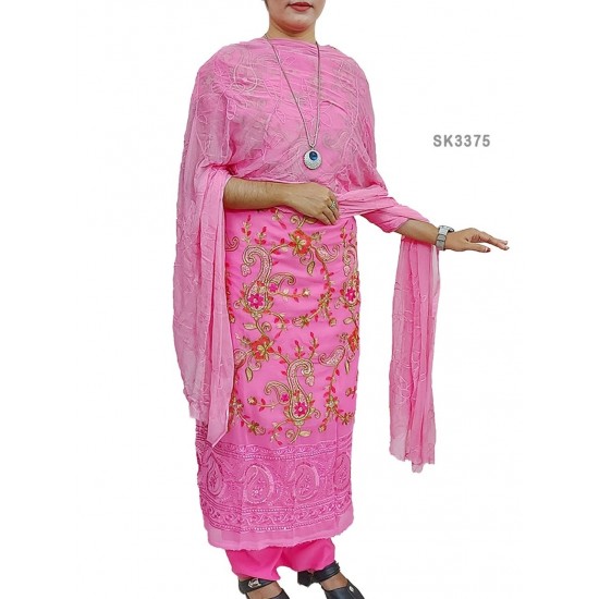 Semi Stitched 4pcs High Quality Embroidery Salwar Kameez