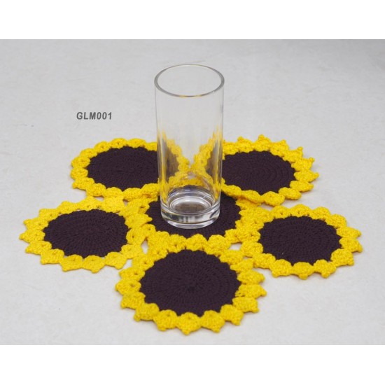 Crochet Glass Mat 6 Pcs Set