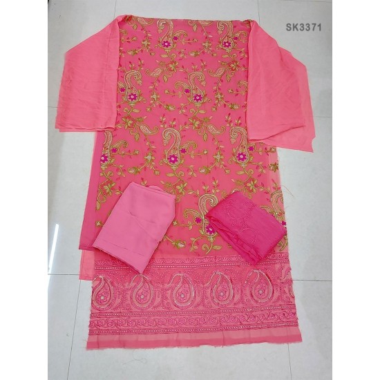 Semi Stitched 4pcs High Quality Embroidery Salwar Kameez