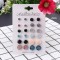 12pcs Fashion Crystal Earrings Set